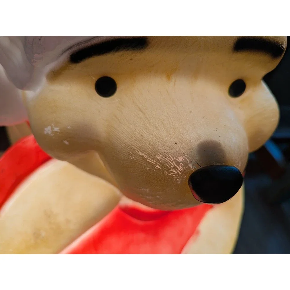 Vintage 33” Disney Christmas Blow Mold Winnie The Pooh Santa’s Best Honey Pot